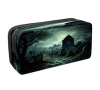 VAPOKF Pencil Case Pen Bag Student Stationery Pouch with Zipper for Boys Girls School & Office Supplies, Creepy Graveyard