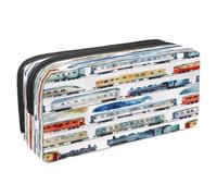 VAPOKF Pencil Case Pen Bag Student Stationery Pouch with Zipper for Boys Girls School & Office Supplies, Watercolor Railway Car and Train