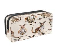 VAPOKF Pencil Case Pen Bag Student Stationery Pouch with Zipper for Boys Girls School & Office Supplies, Kangaroos Animal