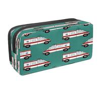 VAPOKF Pencil Case Pen Bag Student Stationery Pouch with Zipper for Boys Girls School & Office Supplies, Ambulance Cars Pattern