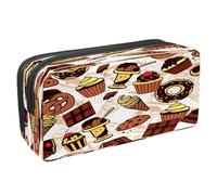 VAPOKF Pencil Case Pen Bag Student Stationery Pouch with Zipper for Boys Girls School & Office Supplies,Muffin Chocolate Ice-Cream Bread Donut