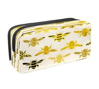 VAPOKF Pencil Case Pen Bag Student Stationery Pouch with Zipper for Boys Girls School & Office Supplies,Seamless Bumble Bees Pattern