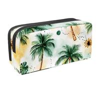 VAPOKF Pencil Case Pen Bag Student Stationery Pouch with Zipper for Boys Girls School & Office Supplies, Palm Trees Leave on Colorful