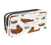 VAPOKF Pencil Case Pen Bag Student Stationery Pouch with Zipper for Boys Girls School & Office Supplies,Hen Eats Worms and Chicks Eggs