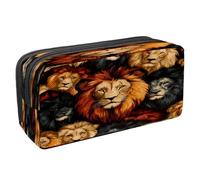 VAPOKF Pencil Case Pen Bag Student Stationery Pouch with Zipper for Boys Girls School & Office Supplies, Seamless Lions