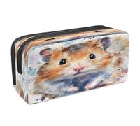VAPOKF Pencil Case Pen Bag Student Stationery Pouch with Zipper for Boys Girls School & Office Supplies, Watercolor Hamster Fat