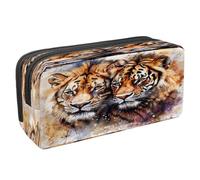 VAPOKF Pencil Case Pen Bag Student Stationery Pouch with Zipper for Boys Girls School & Office Supplies, Watercolor Lions