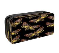 VAPOKF Pencil Case Pen Bag Student Stationery Pouch with Zipper for Boys Girls School & Office Supplies, Death's-Head Moth Pattern