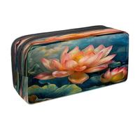 VAPOKF Pencil Case Pen Bag Student Stationery Pouch with Zipper for Boys Girls School & Office Supplies, Blossoming Lotus
