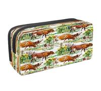 VAPOKF Pencil Case Pen Bag Student Stationery Pouch with Zipper for Boys Girls School & Office Supplies,Dairy Cows and Calfs in The Farm