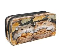 VAPOKF Pencil Case Pen Bag Student Stationery Pouch with Zipper for Boys Girls School & Office Supplies, Hamsters Nuts in Basket