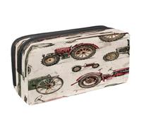 VAPOKF Pencil Case Pen Bag Student Stationery Pouch with Zipper for Boys Girls School & Office Supplies, Vintage Tractors Farm Machinery