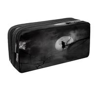 VAPOKF Pencil Case Pen Bag Student Stationery Pouch with Zipper for Boys Girls School & Office Supplies, Silhouette of Crow at Midnight