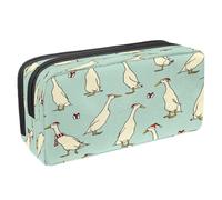 VAPOKF Pencil Case Pen Bag Student Stationery Pouch with Zipper for Boys Girls School & Office Supplies,White Indian Runner Ducks in Santa Hats