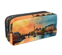 VAPOKF Pencil Case Pen Bag Student Stationery Pouch with Zipper for Boys Girls School & Office Supplies, Watercolor France Pari City