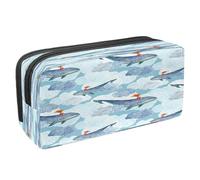 VAPOKF Pencil Case Pen Bag Student Stationery Pouch with Zipper for Boys Girls School & Office Supplies,Sea Whale and Girl Story