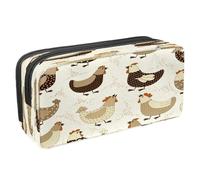 VAPOKF Pencil Case Pen Bag Student Stationery Pouch with Zipper for Boys Girls School & Office Supplies,Cartoon Speckled Chickens
