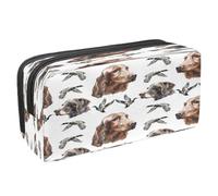 VAPOKF Pencil Case Pen Bag Student Stationery Pouch with Zipper for Boys Girls School & Office Supplies, Irish Setter Deutsch Kurzhaar and Wild Duck
