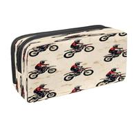 VAPOKF Pencil Case Pen Bag Student Stationery Pouch with Zipper for Boys Girls School & Office Supplies, Motocross Competitors