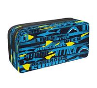 VAPOKF Pencil Case Pen Bag Student Stationery Pouch with Zipper for Boys Girls School & Office Supplies,Grunge Shark Dangerous