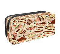 VAPOKF Pencil Case Pen Bag Student Stationery Pouch with Zipper for Boys Girls School & Office Supplies,Cherry Muffin Cakes and Peach