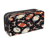 VAPOKF Pencil Case Pen Bag Student Stationery Pouch with Zipper for Boys Girls School & Office Supplies, American Football Dark