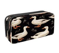 VAPOKF Pencil Case Pen Bag Student Stationery Pouch with Zipper for Boys Girls School & Office Supplies, White Indian Runner Ducks