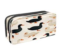 VAPOKF Pencil Case Pen Bag Student Stationery Pouch with Zipper for Boys Girls School & Office Supplies, Black and White Indian Runner Ducks