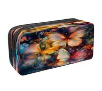 VAPOKF Pencil Case Pen Bag Student Stationery Pouch with Zipper for Boys Girls School & Office Supplies, Shining Butterflies