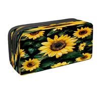 VAPOKF Pencil Case Pen Bag Student Stationery Pouch with Zipper for Boys Girls School & Office Supplies, Sunflower Leave