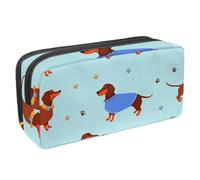 VAPOKF Pencil Case Pen Bag Student Stationery Pouch with Zipper for Boys Girls School & Office Supplies, Colorful Cloth Bib Dachshunds