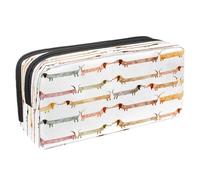 VAPOKF Pencil Case Pen Bag Student Stationery Pouch with Zipper for Boys Girls School & Office Supplies, Watercolor Dachshunds Dogs