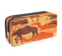 VAPOKF Pencil Case Pen Bag Student Stationery Pouch with Zipper for Boys Girls School & Office Supplies,Camel with Oriental Ornament