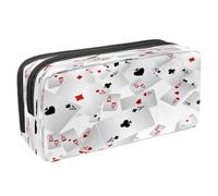 VAPOKF Pencil Case Pen Bag Student Stationery Pouch with Zipper for Boys Girls School & Office Supplies, Falling Playing Cards Ace