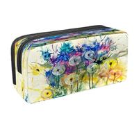 VAPOKF Pencil Case Pen Bag Student Stationery Pouch with Zipper for Boys Girls School & Office Supplies, Watercolor Painting Dandelion