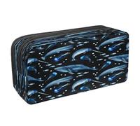 VAPOKF Pencil Case Pen Bag Student Stationery Pouch with Zipper for Boys Girls School & Office Supplies,Whales Jellyfish Sperm Whale Narwhal