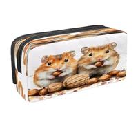 VAPOKF Pencil Case Pen Bag Student Stationery Pouch with Zipper for Boys Girls School & Office Supplies, Watercolor Hamsters Nuts