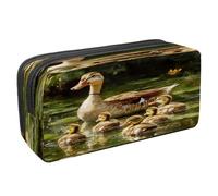 VAPOKF Pencil Case Pen Bag Student Stationery Pouch with Zipper for Boys Girls School & Office Supplies, Indian Runner Duck and Ducklings