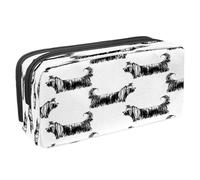 VAPOKF Pencil Case Pen Bag Student Stationery Pouch with Zipper for Boys Girls School & Office Supplies,Hand Drawn Yorkshire Terriers Dog