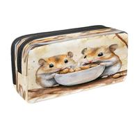 VAPOKF Pencil Case Pen Bag Student Stationery Pouch with Zipper for Boys Girls School & Office Supplies, Hamsters and Nuts in Bowl