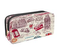 VAPOKF Pencil Case Pen Bag Student Stationery Pouch with Zipper for Boys Girls School & Office Supplies, London UK British Postcard