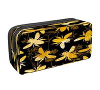 VAPOKF Pencil Case Pen Bag Student Stationery Pouch with Zipper for Boys Girls School & Office Supplies,Bumble Bees Silhouette