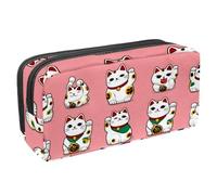 VAPOKF Pencil Case Pen Bag Student Stationery Pouch with Zipper for Boys Girls School & Office Supplies, Maneki Neko Cats