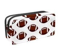 VAPOKF Pencil Case Pen Bag Student Stationery Pouch with Zipper for Boys Girls School & Office Supplies, Rows of American Footballs
