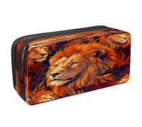 VAPOKF Pencil Case Pen Bag Student Stationery Pouch with Zipper for Boys Girls School & Office Supplies, Lions Animal