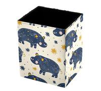 VAPOKF Pencil Holders for Desk, Cute Little Hippo Printed Pen Holders Pen Pot Makeup Brushes Storage Desktop Stationery Supplies Organiser for Home Office