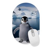 VAPOKF Penguin Mouse Pad, 28×18 cm Mouse Mat, Oval Gaming Mousepad, Desk Mat with Rubber Base, Desk Pad Laptop for Office and Home