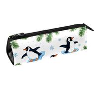 VAPOKF Penguins Sit on Cold Ice Pen Bag Stationery Pouch Pencil Bag Cosmetic Pouch Bag Compact Zipper Bag