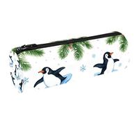 VAPOKF Penguins Sit on Cold Ice Pen Pencil Case Coin Purse Cosmetic Makeup Bag for Student Stationery School Office Storage