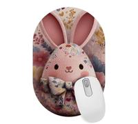 VAPOKF Pink Easter Bunny Egg Mouse Pad | Desk Mat/Gaming Oval Mouse Pad | Improved Precision and Speed | Rubber Base for Stable Grip on Smooth Surfaces | 28×18 cm